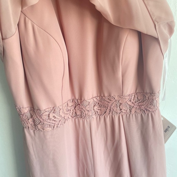 JASMINE BRIDESMAIDS NWT bridesmaid jumpsuit gardenia pink mauve lace chiffon - Picture 4 of 14